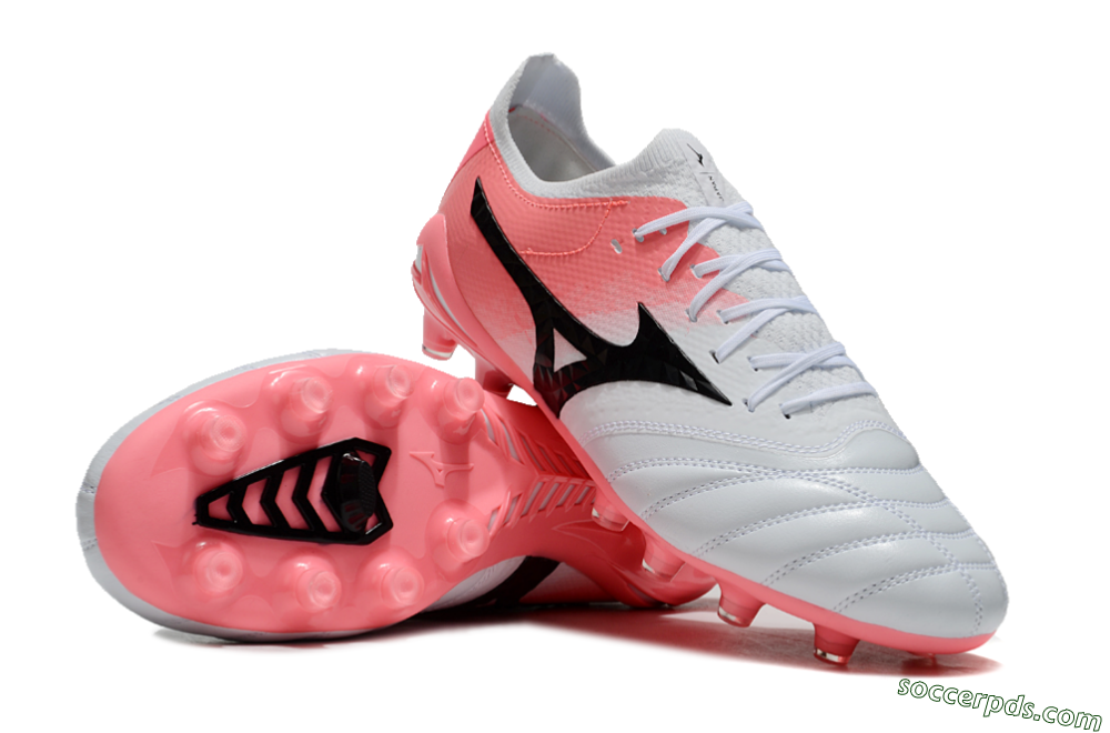 Mizuno Morelia Neo IV Bate FG Low-Tops Football Boots - White/Pink/Black 0