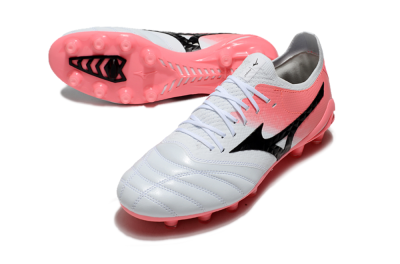 Mizuno Morelia Neo IV Bate FG Low-Tops Football Boots - White/Pink/Black
