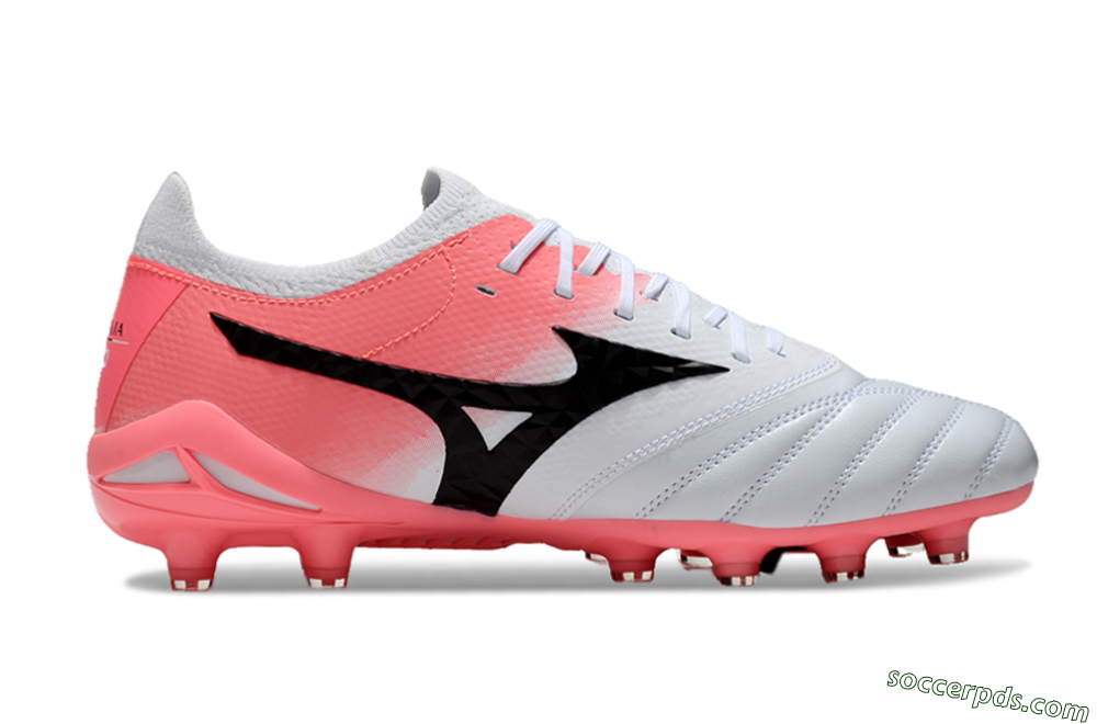 Mizuno Morelia Neo IV Bate FG Low-Tops Football Boots - White/Pink/Black 4
