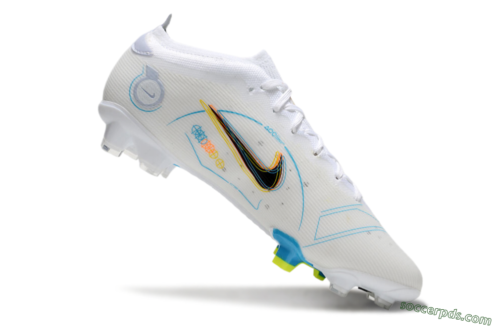 Nike Mercurial Vapor 14 Elite FG Low-Tops Football Boots - White/Black/Yellow 4