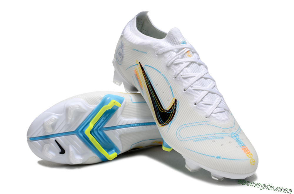 Nike Mercurial Vapor 14 Elite FG Low-Tops Football Boots - White/Black/Yellow 3