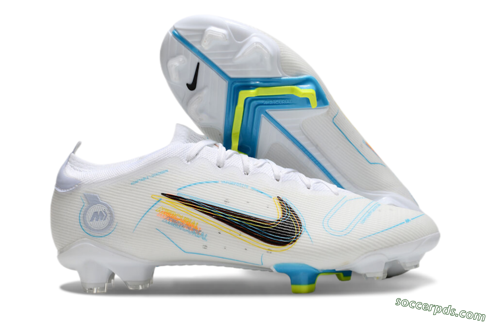 Nike Mercurial Vapor 14 Elite FG Low-Tops Football Boots - White/Black/Yellow 1