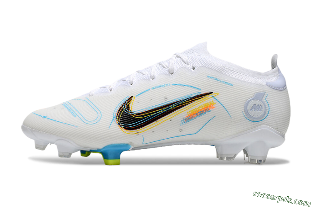 Nike Mercurial Vapor 14 Elite FG Low-Tops Football Boots - White/Black/Yellow 2