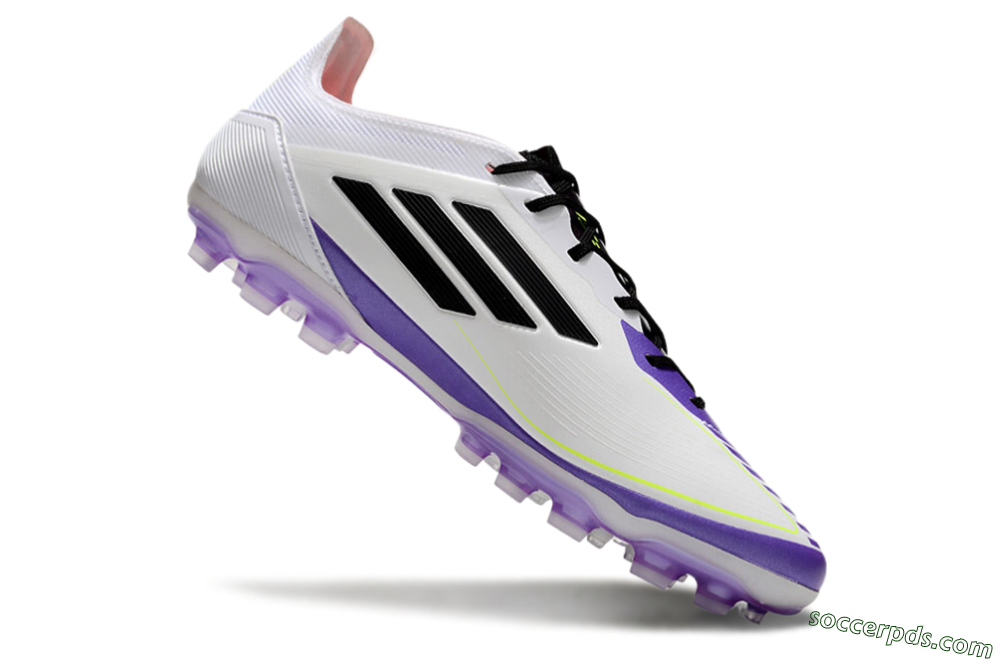 Adidas F50 Elite AG Low-Tops Football Boots - White/Purple/Black 4