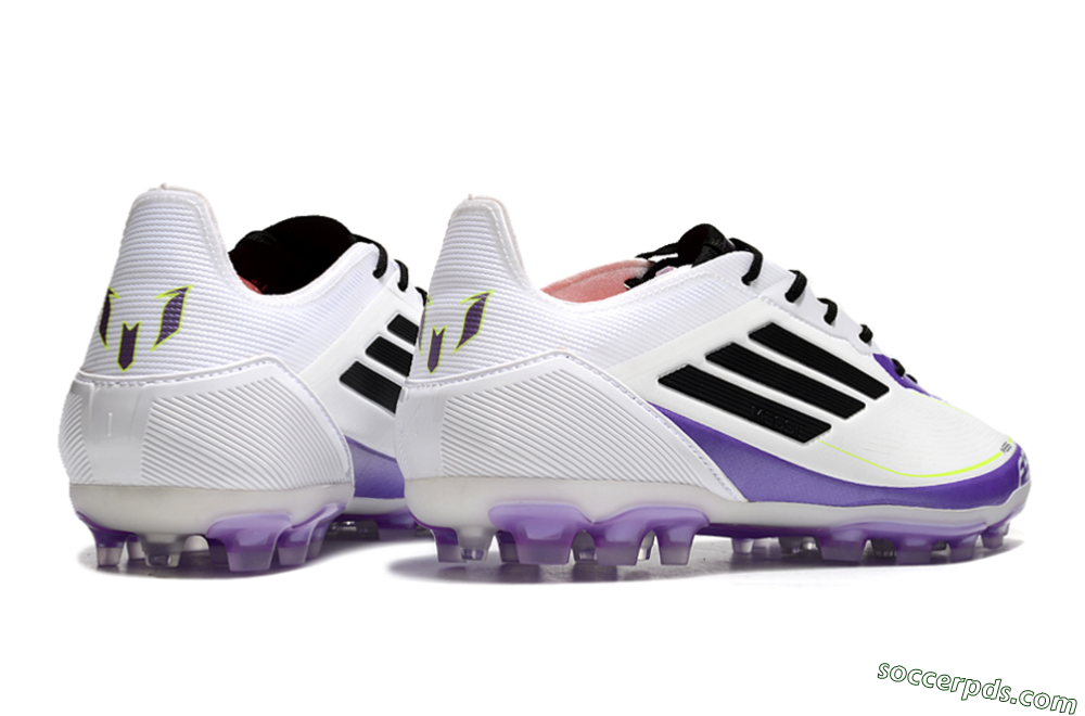 Adidas F50 Elite AG Low-Tops Football Boots - White/Purple/Black 6