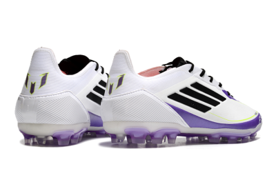 Adidas F50 Elite AG Low-Tops Football Boots - White/Purple/Black