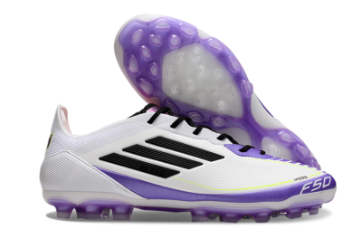 Adidas F50 Elite AG Low-Tops Football Boots - White/Purple/Black