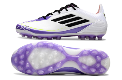 Adidas F50 Elite AG Low-Tops Football Boots - White/Purple/Black