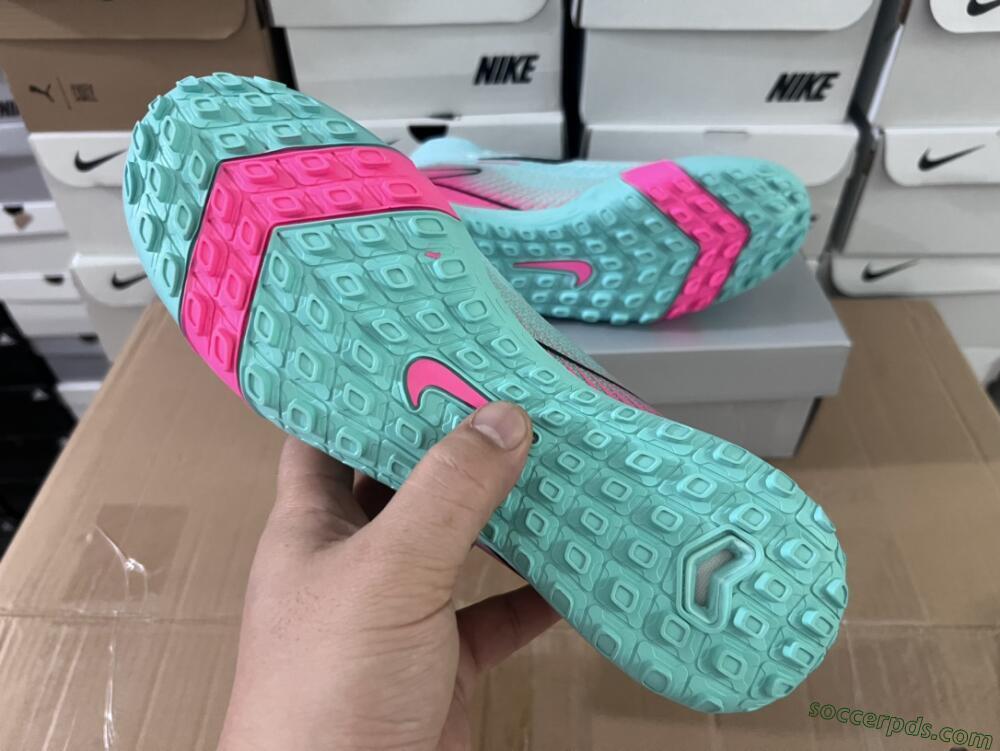 Nike Air Zoom Mercurial Superfly 10 Elite TF High-Tops Football Shoes - Green/Pink/Black