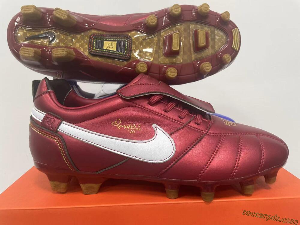 Ronaldo x Nike Tiempo Legend R10 Elite FG Low-Tops Football Boots - Red/White