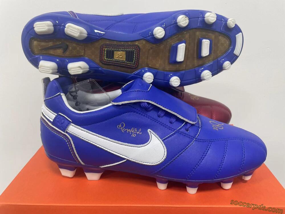 Ronaldo x Nike Tiempo Legend R10 Elite FG Low-Tops Football Boots - Bule/White