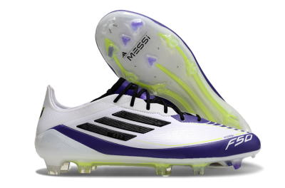 Adidas F50 Elite FG Low-Tops Football Boots - White/Purple/Black/Yellow