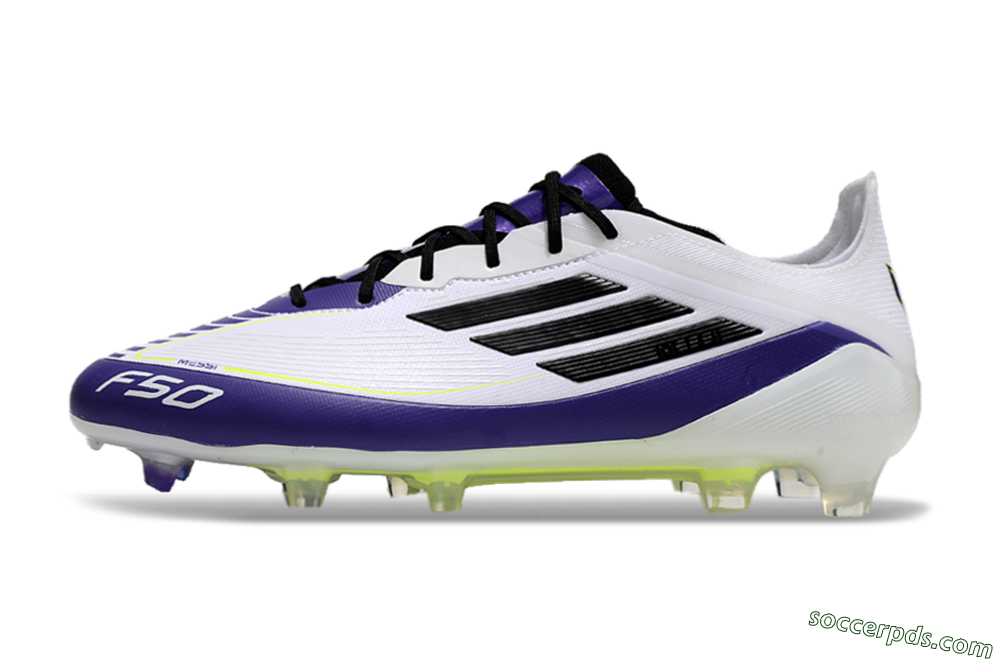 Adidas F50 Elite FG Low-Tops Football Boots - White/Purple/Black/Yellow 2