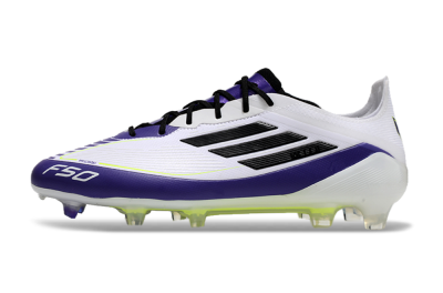 Adidas F50 Elite FG Low-Tops Football Boots - White/Purple/Black/Yellow