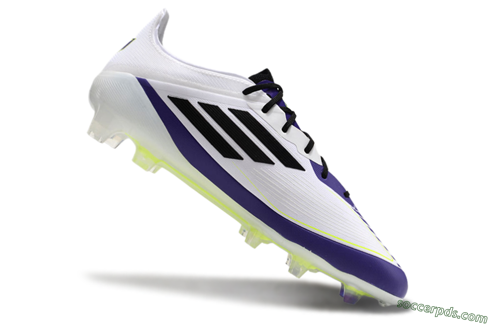 Adidas F50 Elite FG Low-Tops Football Boots - White/Purple/Black/Yellow 4
