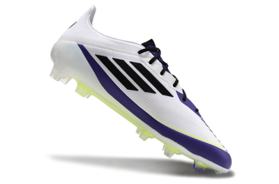Adidas F50 Elite FG Low-Tops Football Boots - White/Purple/Black/Yellow