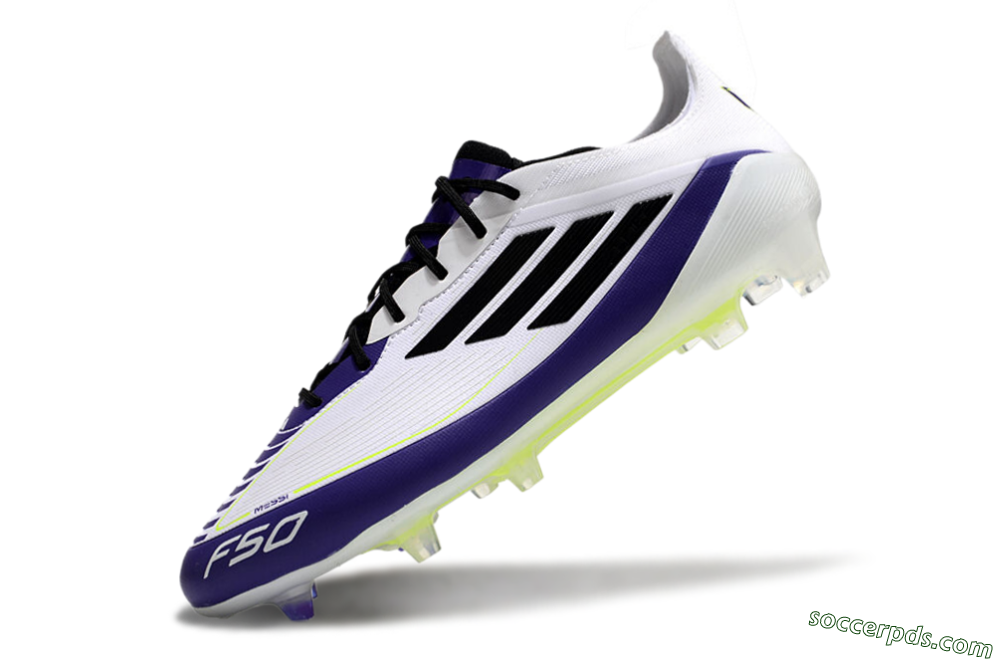 Adidas F50 Elite FG Low-Tops Football Boots - White/Purple/Black/Yellow 5