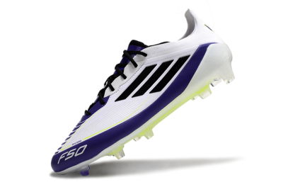 Adidas F50 Elite FG Low-Tops Football Boots - White/Purple/Black/Yellow