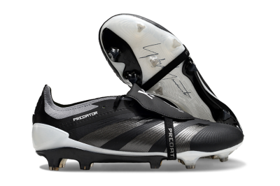 Adidas Predator Elite Foldover Tongue FG Low-Tops Football Boots - Black/Grey/White