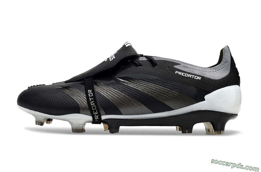 Adidas Predator Elite Foldover Tongue FG Low-Tops Football Boots - Black/Grey/White 2