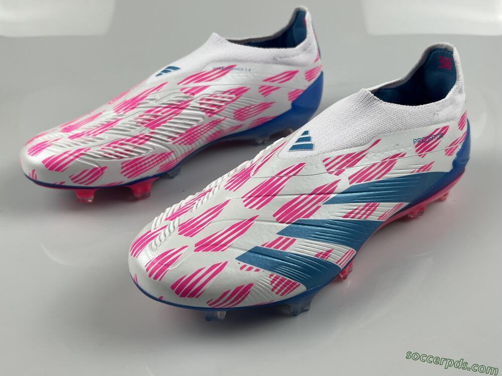Adidas Predator Elite 24 Laceless FG Low-Tops Football Boots - White/Pink/Blue