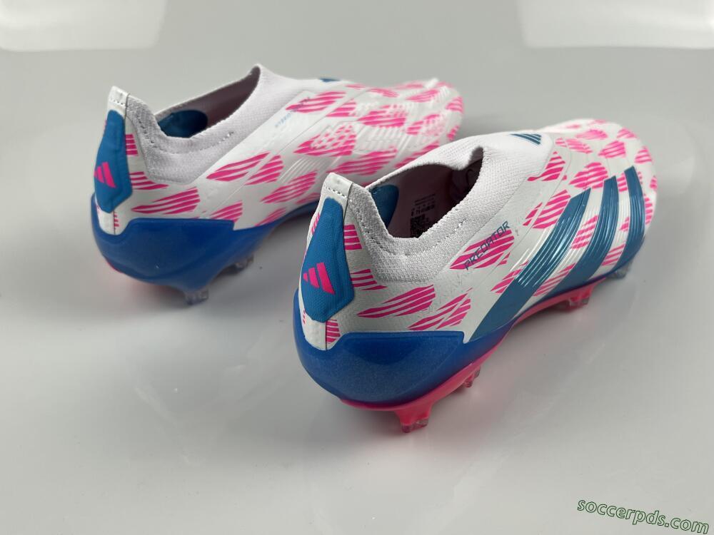 Adidas Predator Elite 24 Laceless FG Low-Tops Football Boots - White/Pink/Blue