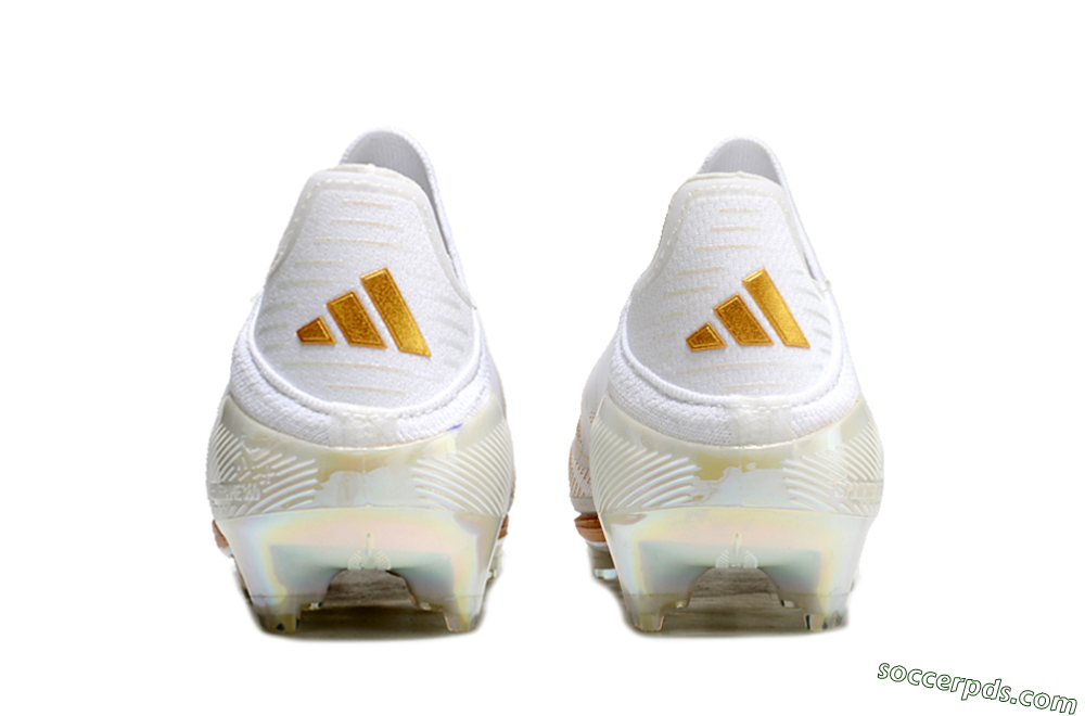 Adidas F50+ Lightstrike Pro Laceless FG Low-Tops Football Boots - White/Gold 7