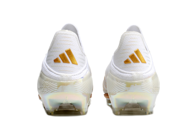 Adidas F50+ Lightstrike Pro Laceless FG Low-Tops Football Boots - White/Gold