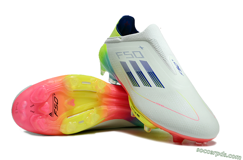 Adidas F50+ Lightstrike Pro Laceless FG Low-Tops Football Boots - Jade/Rainbow 3