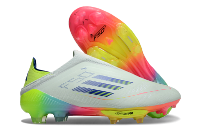 Adidas F50+ Lightstrike Pro Laceless FG Low-Tops Football Boots - Jade/Rainbow