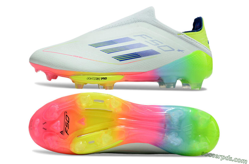 Adidas F50+ Lightstrike Pro Laceless FG Low-Tops Football Boots - Jade/Rainbow 0