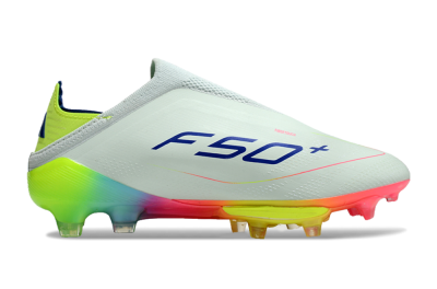Adidas F50+ Lightstrike Pro Laceless FG Low-Tops Football Boots - Jade/Rainbow
