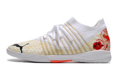 Puma Future Z 1.3 Teazer IC Low-Tops Football Shoes - White/Gold/Red