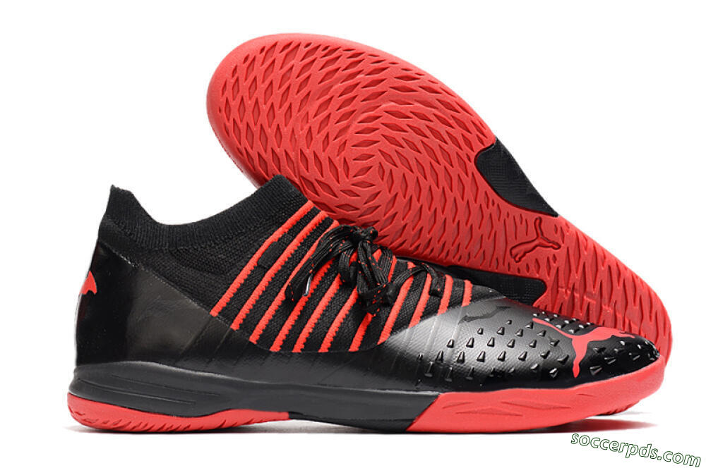 Puma Future Z 1.3 Teazer IC Low-Tops Football Shoes - Black/Red 1