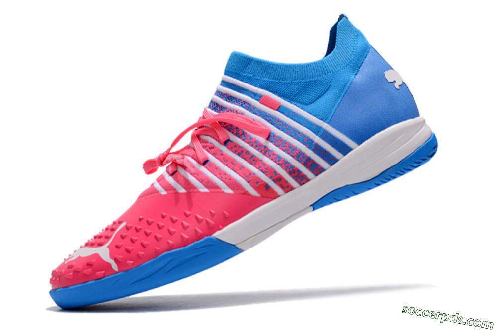 Puma Future Z 1.3 Teazer IC Low-Tops Football Shoes - Red/White/Blue 5