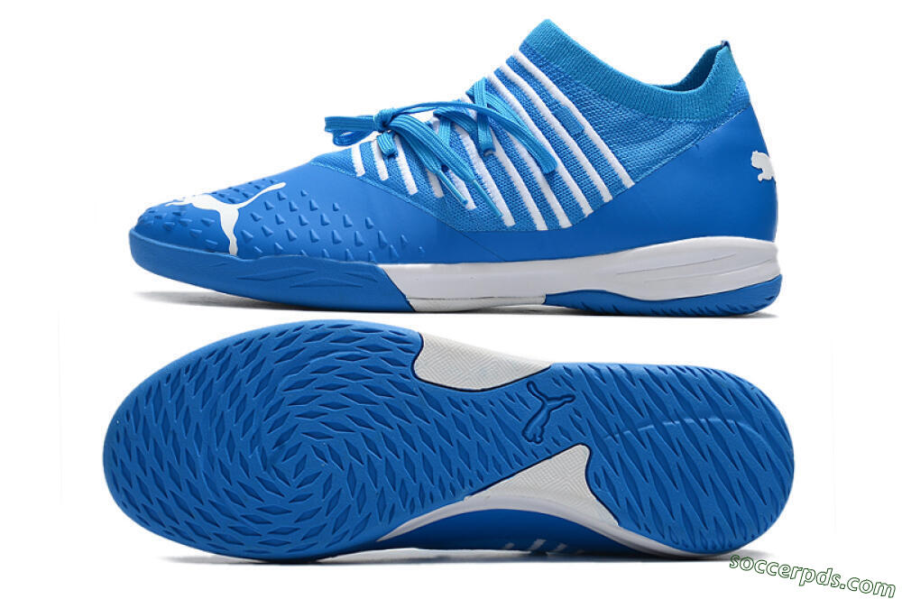 Puma Future Z 1.3 Teazer IC Low-Tops Football Shoes - Blue/White 0