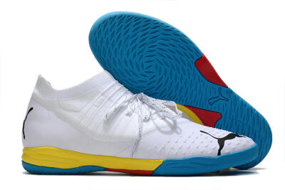 Puma Future Z 1.3 Teazer IC Low-Tops Football Shoes - White/Black/Blue/Yellow/Red