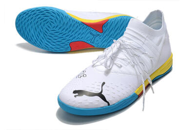 Puma Future Z 1.3 Teazer IC Low-Tops Football Shoes - White/Black/Blue/Yellow/Red