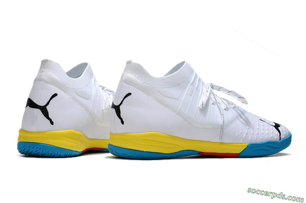Puma Future Z 1.3 Teazer IC Low-Tops Football Shoes - White/Black/Blue/Yellow/Red 6