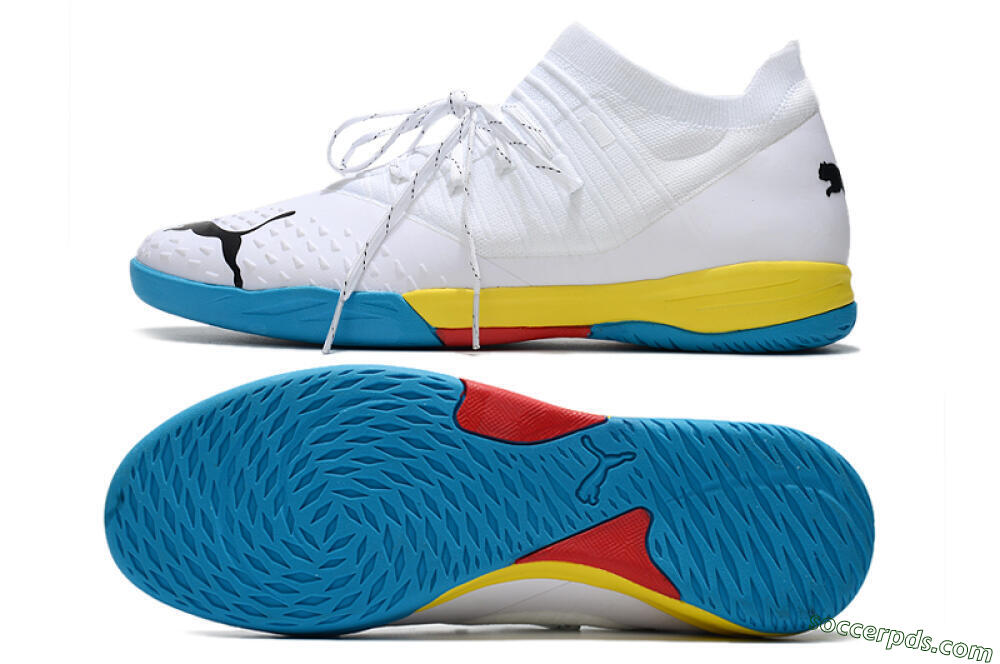 Puma Future Z 1.3 Teazer IC Low-Tops Football Shoes - White/Black/Blue/Yellow/Red 0