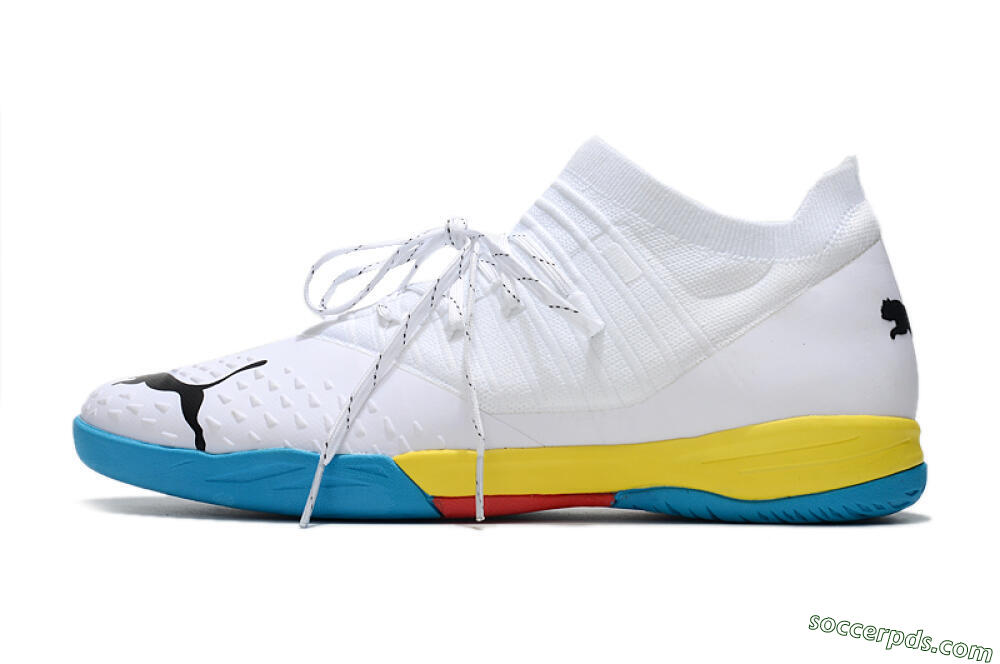 Puma Future Z 1.3 Teazer IC Low-Tops Football Shoes - White/Black/Blue/Yellow/Red 2