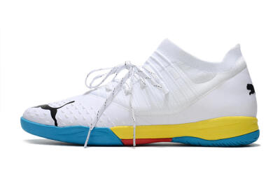 Puma Future Z 1.3 Teazer IC Low-Tops Football Shoes - White/Black/Blue/Yellow/Red