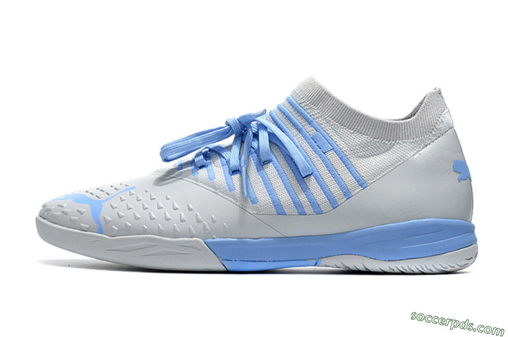 Puma Future Z 1.3 Teazer IC Low-Tops Football Shoes - Silver/Blue 2
