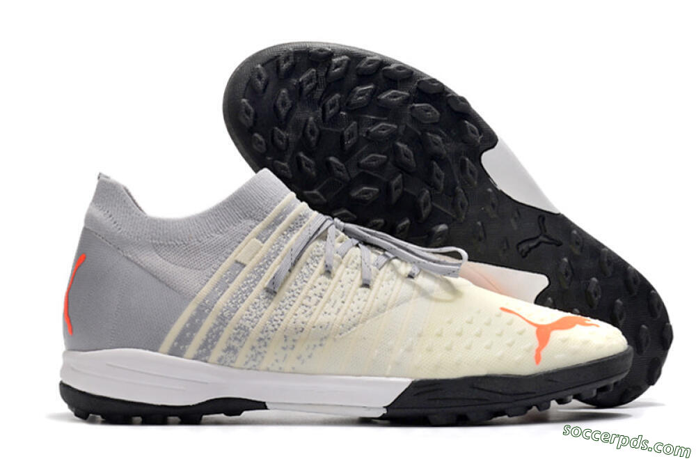 Puma Future Z 1.3 Teazer TF Low-Tops Football Shoes - Beige/Grey/Orange 1