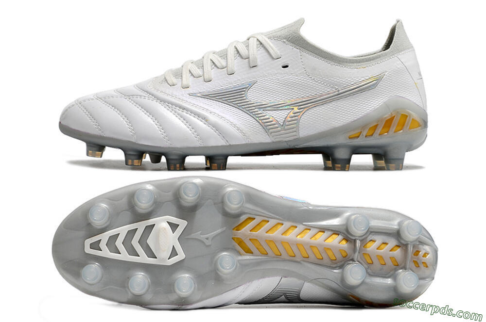 Mizuno Morelia Neo 3 FG Low-Tops Football Boots - White/Silver/Yellow 0
