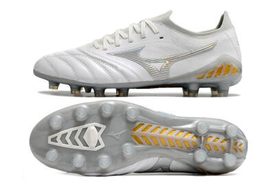 Mizuno Morelia Neo 3 FG Low-Tops Football Boots - White/Silver/Yellow