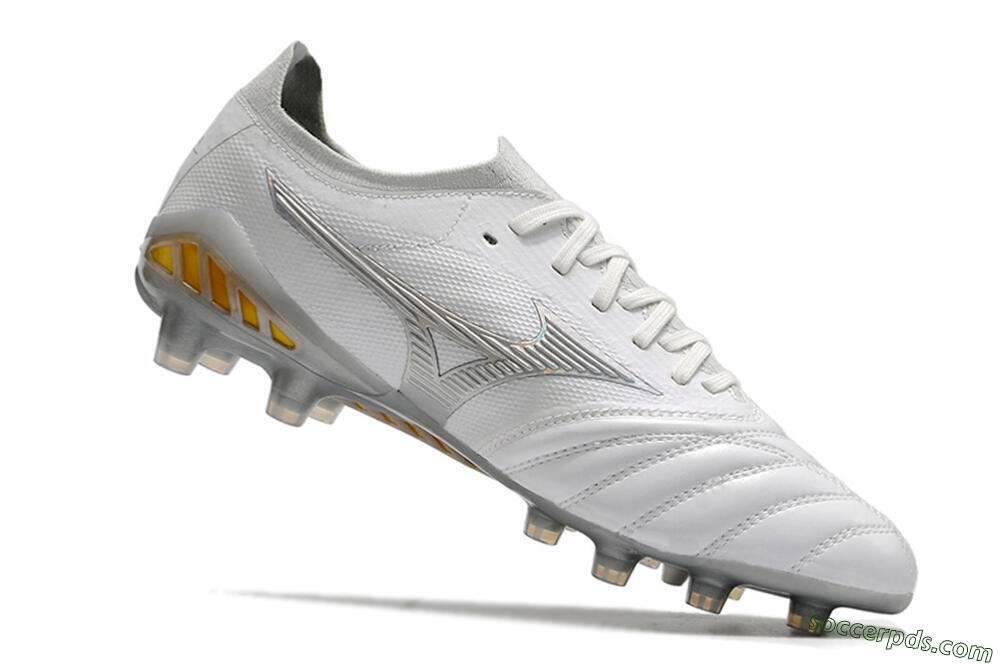 Mizuno Morelia Neo 3 FG Low-Tops Football Boots - White/Silver/Yellow 4