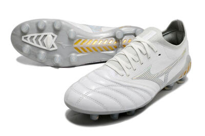 Mizuno Morelia Neo 3 FG Low-Tops Football Boots - White/Silver/Yellow