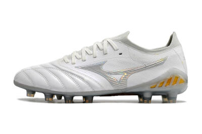 Mizuno Morelia Neo 3 FG Low-Tops Football Boots - White/Silver/Yellow