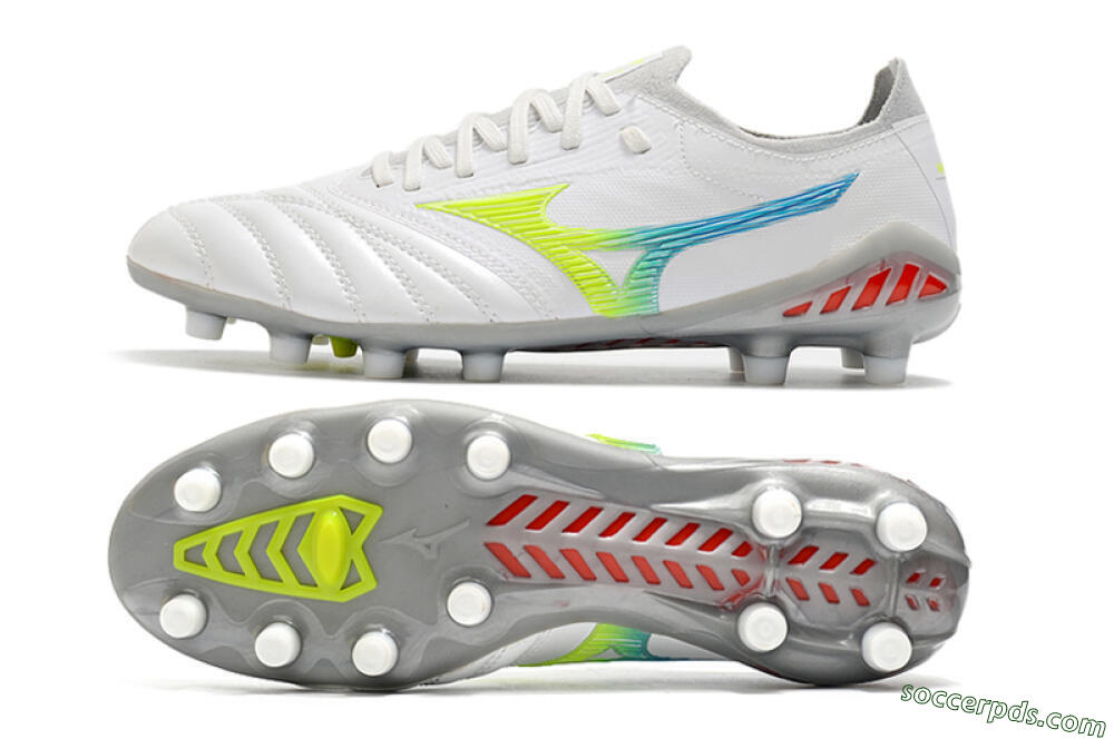 Mizuno Morelia Neo 3 FG Low-Tops Football Boots - White/Rainbow/Silver 0